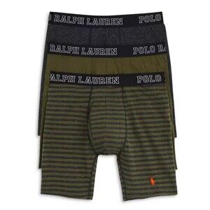 POLO RALPH LAUREN 3 Pack Mens Small Green Boxer Briefs Breathable Mesh Logo